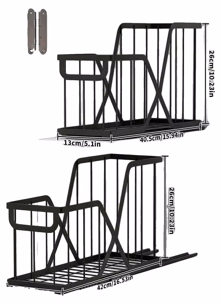 Organizer per cassetti, design estraibile, struttura resistente, nero