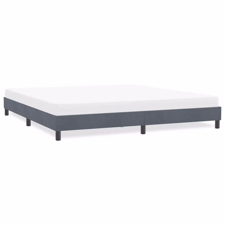 vidaXL Giroletto in Velluto Grigio con Struttura in Legno L/P/H: 200 x 220 cm