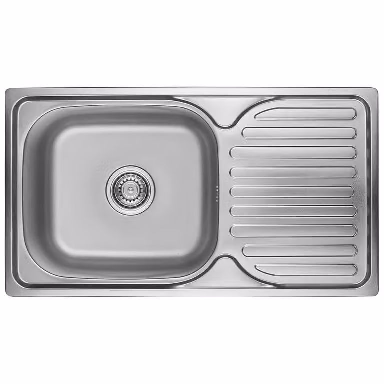 Lavello da cucina a 1 vasca in acciaio inox Lavello da appoggio Lavello con scolapiatti