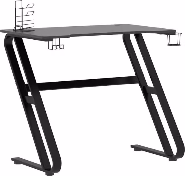Scrivania da Gaming Design In Nera con Struttura a X L/P/H: 90 x 60 x 75 cm