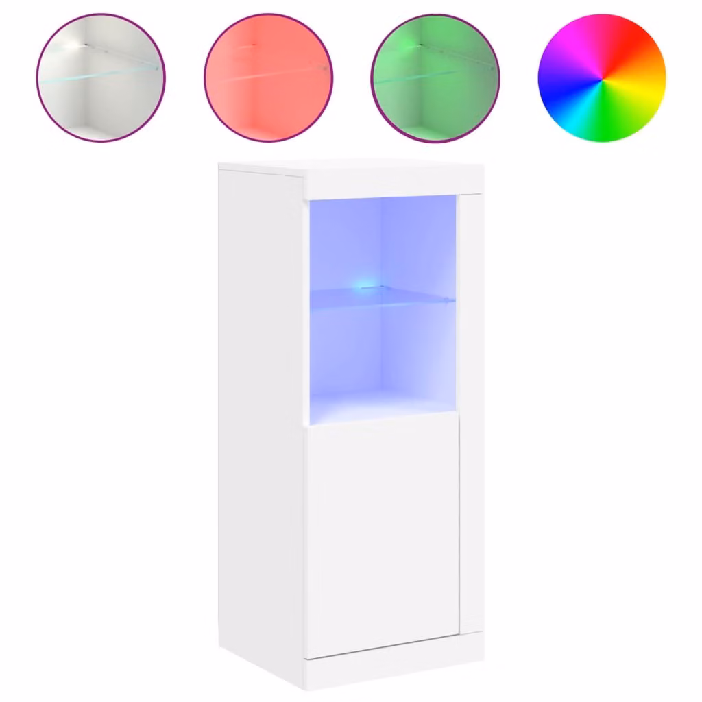 Credenza con Luci LED Bianca 41x37x100 cm