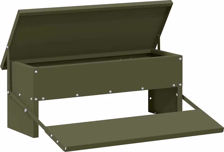 Mangiatore a Pedale per Pollo Verde oliva 48,5 x 39,5 x 19 cm