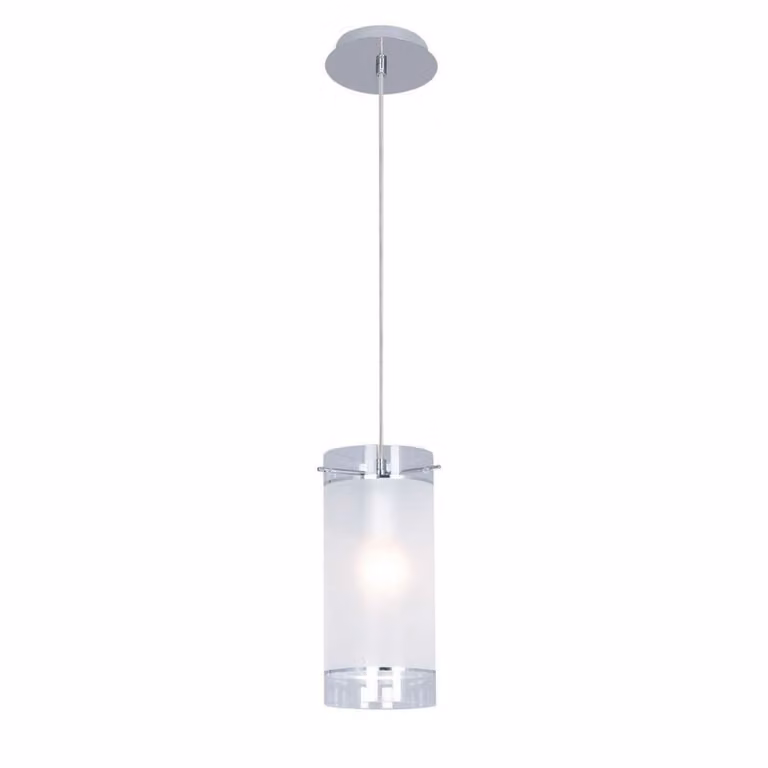 Lampada a sospensione Vigo cromata bianca 1xE27x60W in vetro, dimensioni: 100x10x10 cm, IP20, Italux