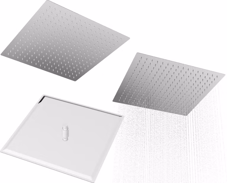 Granitan - Soffione doccia - Doccia a pioggia 40x40 cm - Doccia cromato - ugelli anticalcare - SLIM