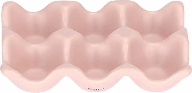 Portauova Incanto di Pasqua Thun in ceramica rosa con decorazione floreale per 6 uova