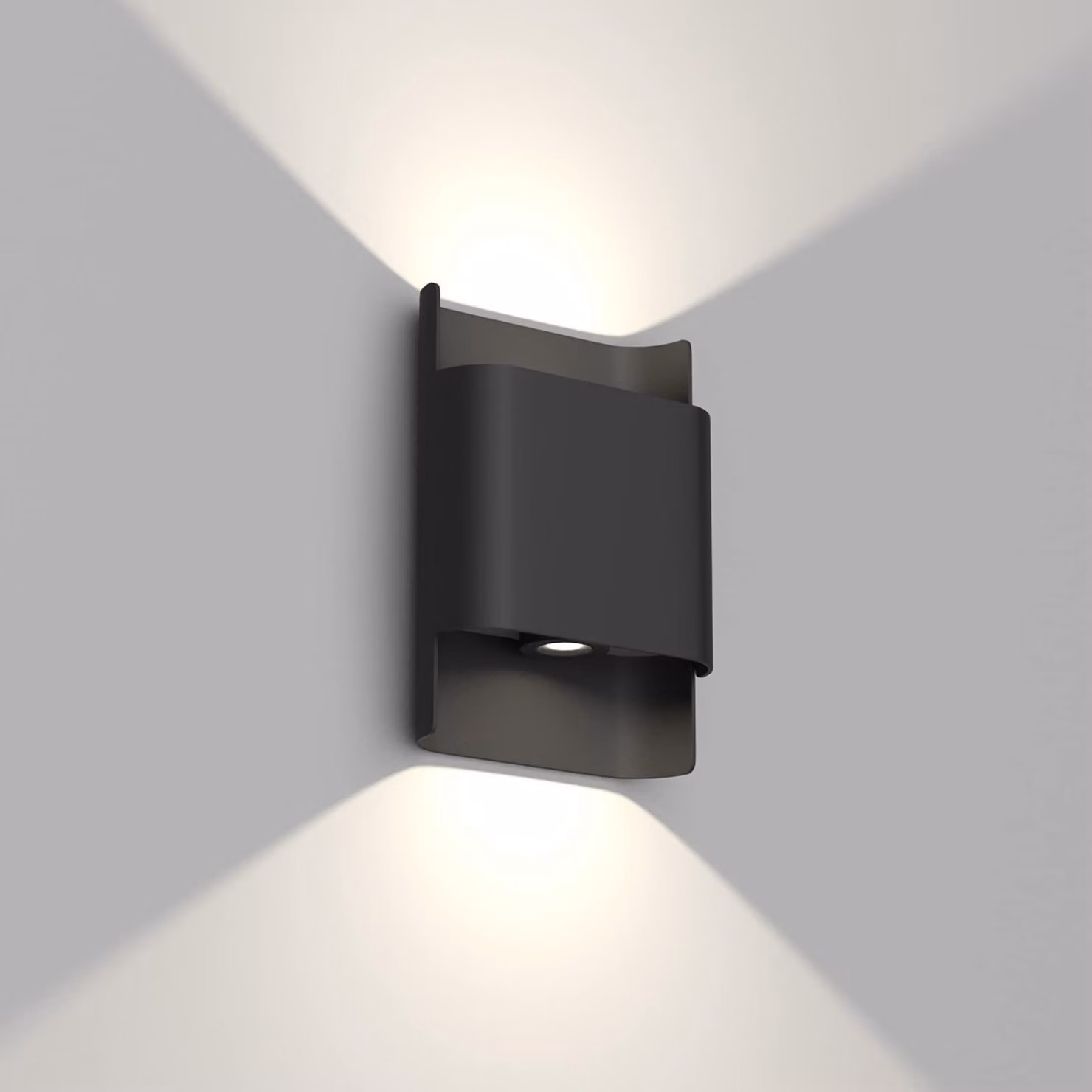 Lampada a LED da parete, 12 W, grado di protezione IP65, orientabile verso l'alto e verso il basso, alluminio, colore nero, temperatura di colore 3700-4000 K