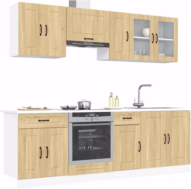 Set Mobili da Cucina 8 pz Kalmar Rovere Sonoma in Truciolato 3314824
