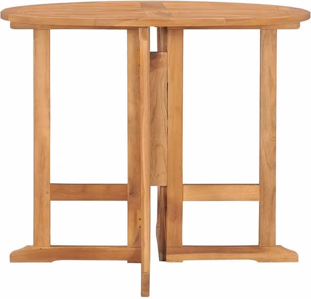 Tavolo da giardino rotondo pieghevole vidaXL in legno di teak marrone Ø 90 cm, H 75 cm