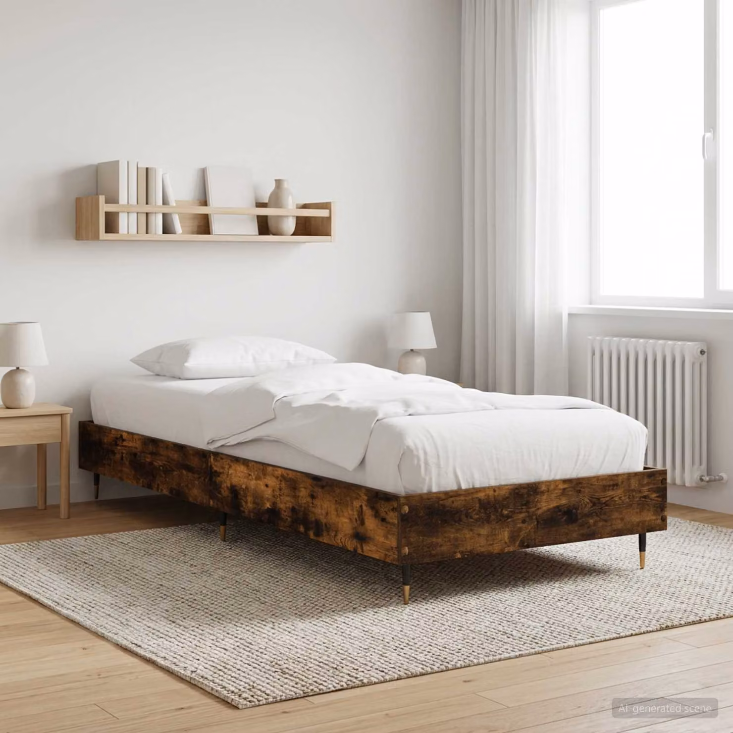 Struttura del letto moderna vidaXL in legno color marrone L: 80 cm, P: 200 cm, H: 83 cm