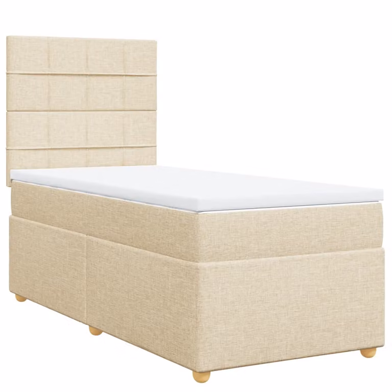 Giroletto a Molle con Materasso Crema 80x200 cm inTessuto
