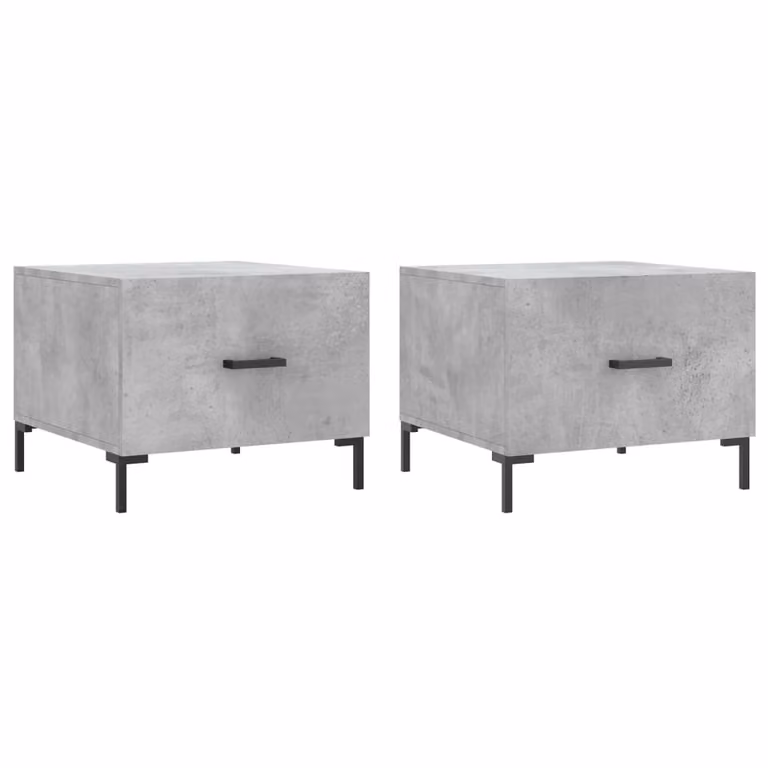 Tavolini Salotto 2pz Grigio Cemento 50x50x40 Legno Multistrato
