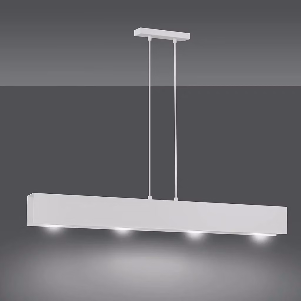 Lampadario Sospeso Moderno Industrial Luceart-Classic in Metallo Bianco con 4 Luci – 2