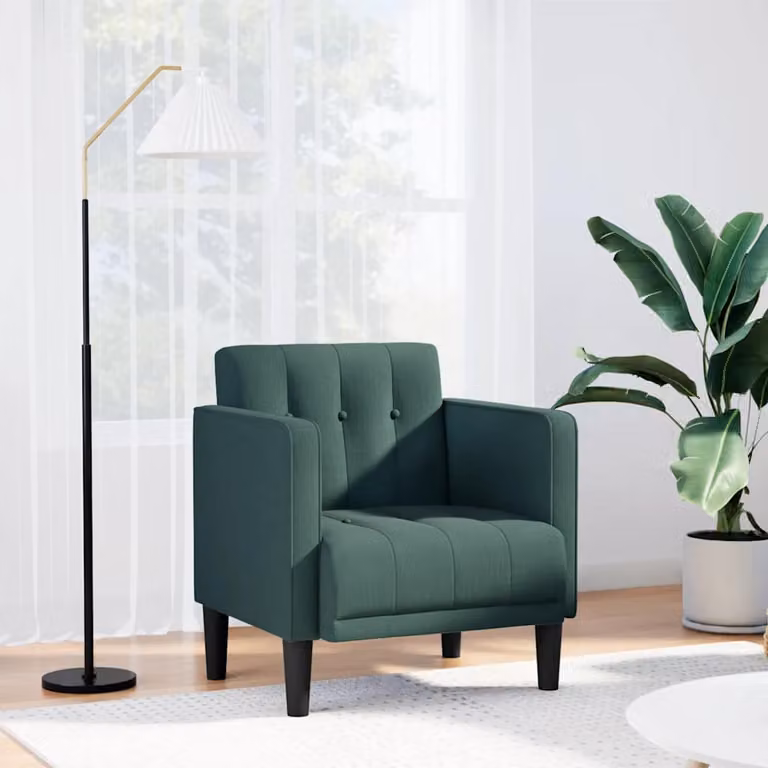vidaXL Poltrona Lounge Moderna con Braccioli in Tessuto Verde