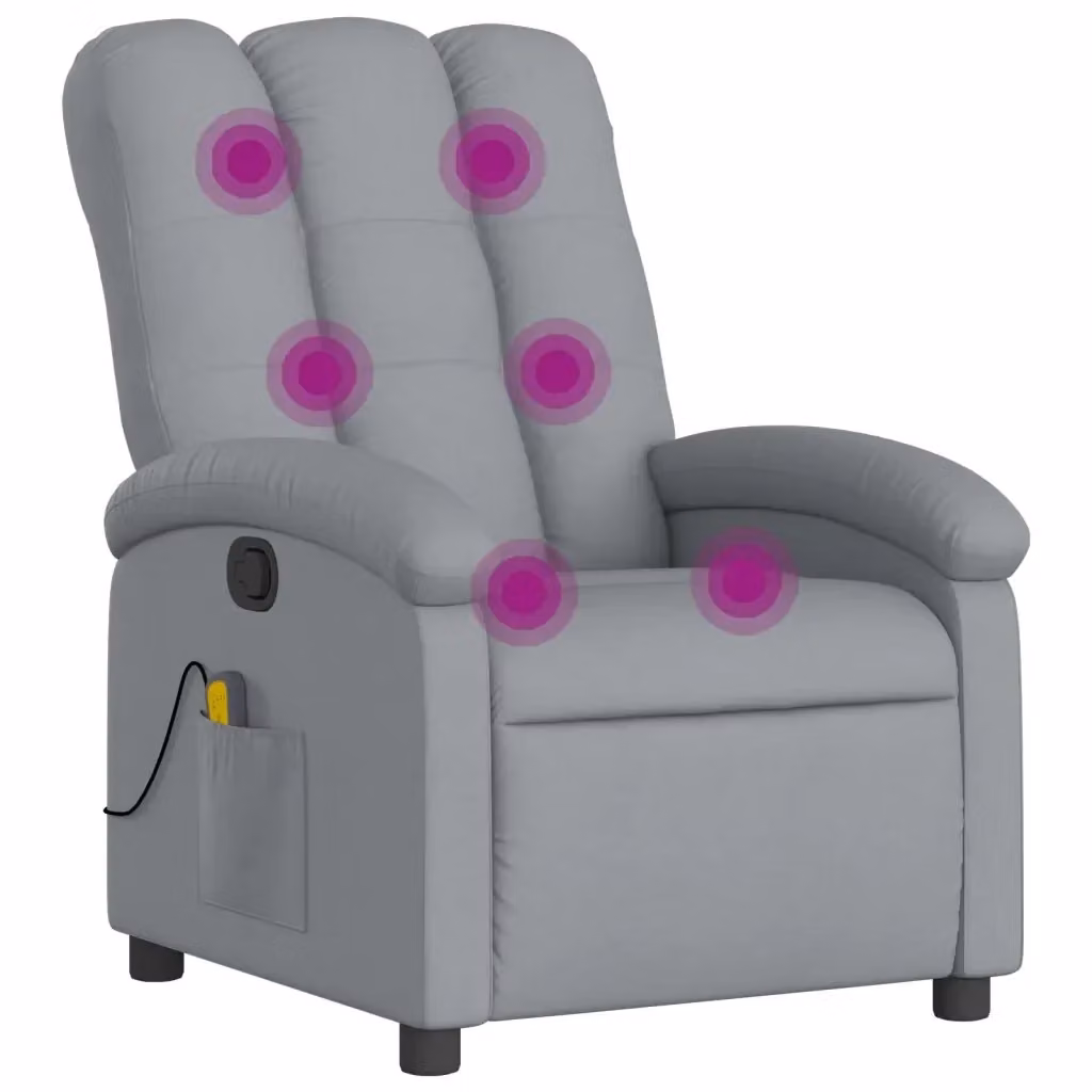 Poltrona reclinabile relax vidaXL in tessuto grigio con braccioli e struttura moderna – 2