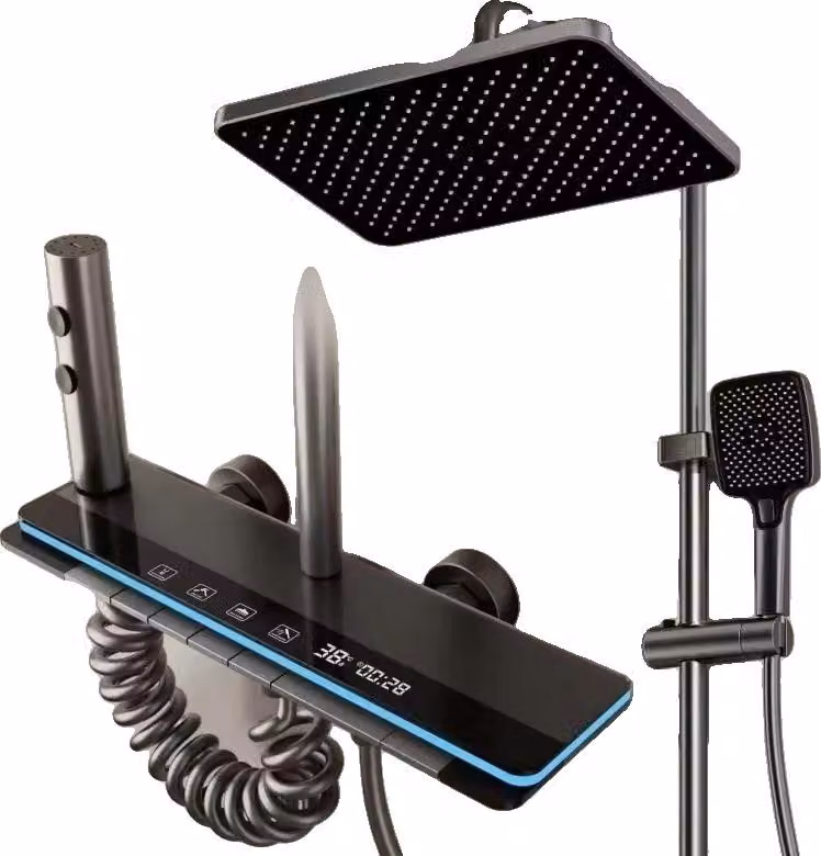 Set doccia, display digitale, funzioni regolabili, caldo freddo grigio