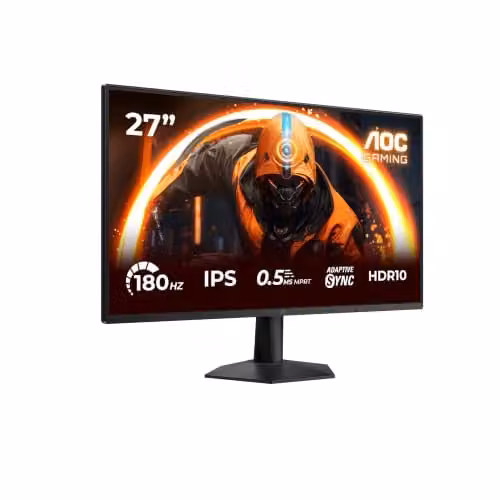 AOC 27G50F Monitor 27 Pulgadas 180Hz, Panel IPS, 4ms GtG, HDR10, Adaptive Sync, G-Sync Comptible (1920x1080 HDMI 1x 2.0 DP 1x 1.4) Negro