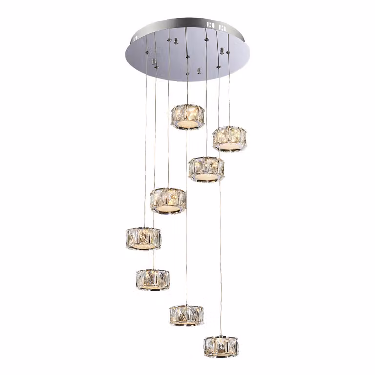 Lampada a sospensione LED KNOX 40W, 3000K, argento/chiaro, Ø: 38 H: 155 cm, presa LED