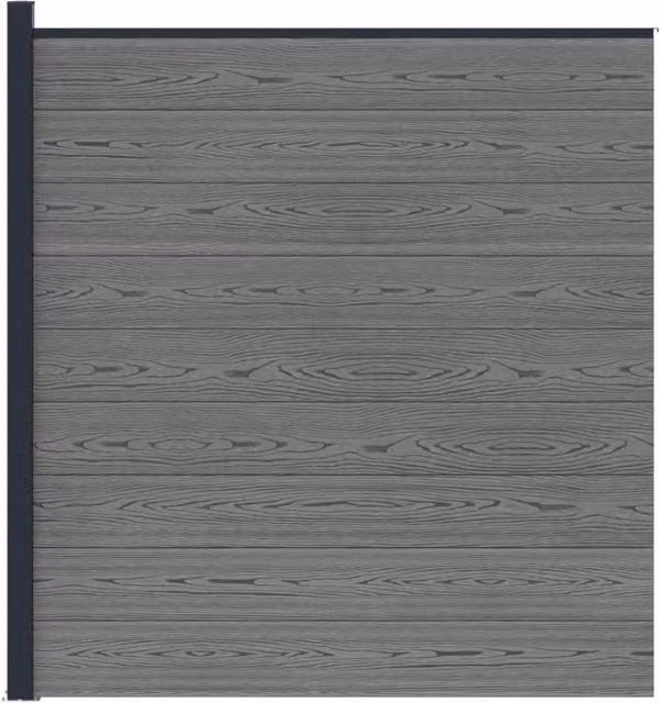 Pannello di recinzione | Recinzione da Giardino WPC e Alluminio Grigio
