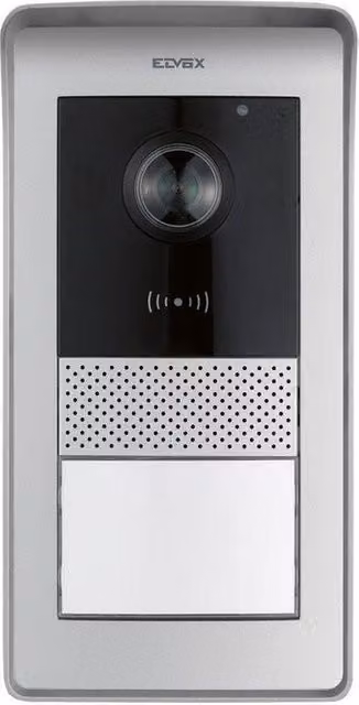 Pulsantiera esterna per videocitofono Vimar Targa per KIT Video 7 pollici con lettore RFID e 4 pulsanti in alluminio grigio L: 9.05 cm, P: 3.3 cm, H: 19 cm