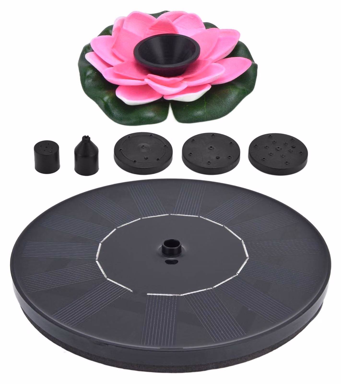 Pompa per fontana solare Lotus, galleggiante, di dimensioni ridotte, ideale per vasche per uccelli, stagni ornamentali e piscine all'aperto