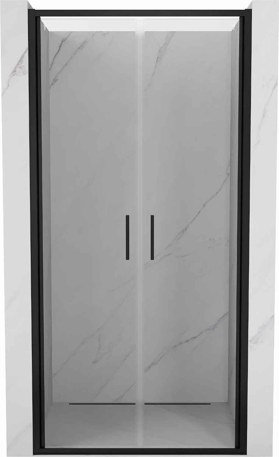 Mexen Exo porte doccia doppie a battente 100 cm, trasparenti, nere - 814-100-000-70-00