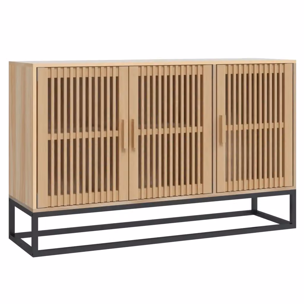 Credenza Buffet Design Mania in Legno di Pino e Metallo, Colore Beige, L 105 x P 30 x H 65 cm – 2