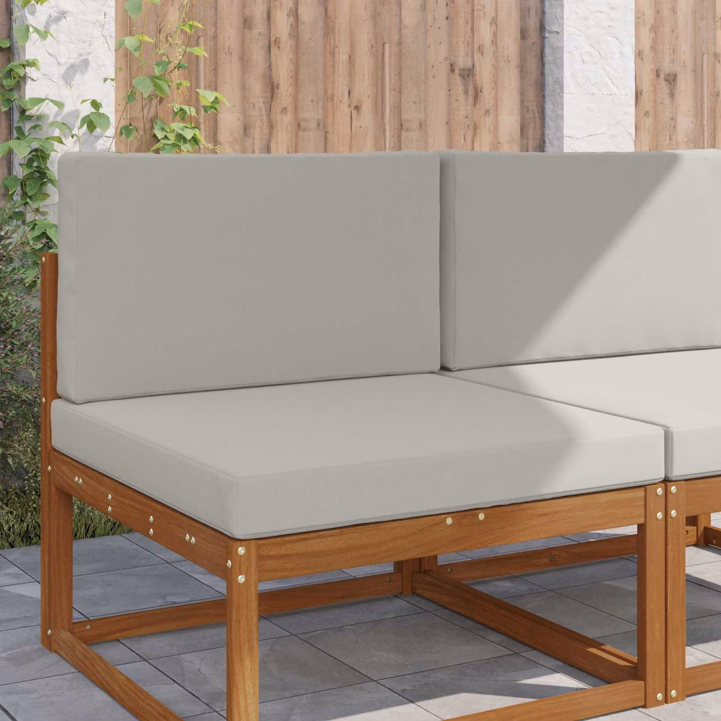 Cuscino quadrato per divano da esterno vidaXL in poliestere grigio 80 x 80 cm