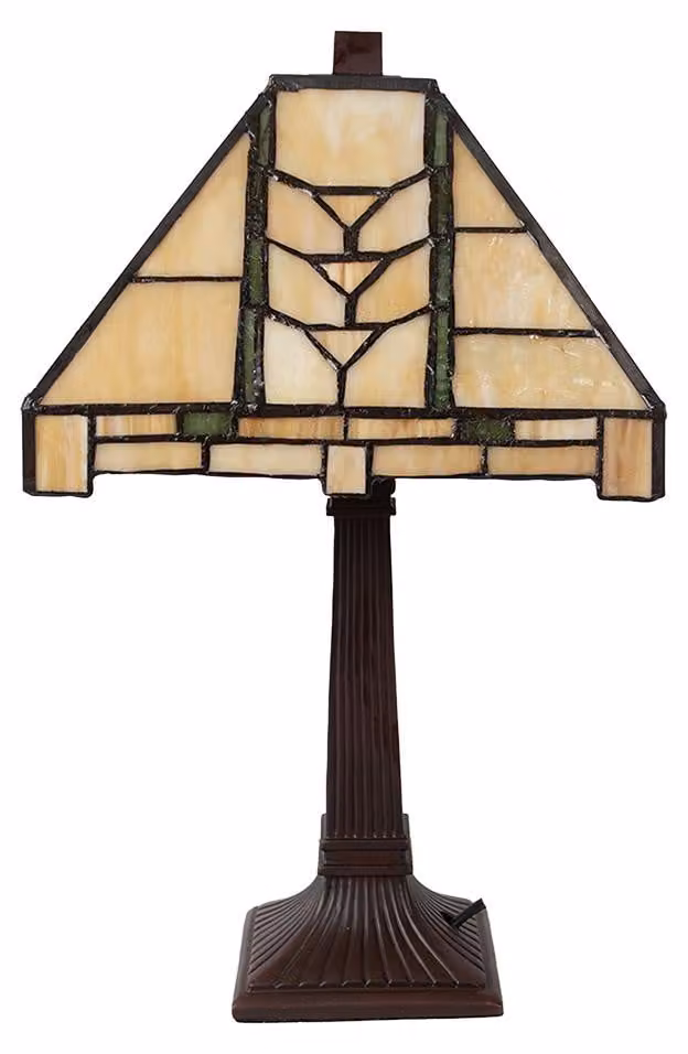 Lampada da tavolo Tiffany Clayre & Eef 23x23x38 cm in vetro beige