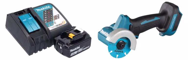 Smerigliatrice angolare a batteria Makita DMC 300 RT1 18 V 76 mm brushless + 1x batteria ricaricabile 5,0 Ah + caricabatterie
