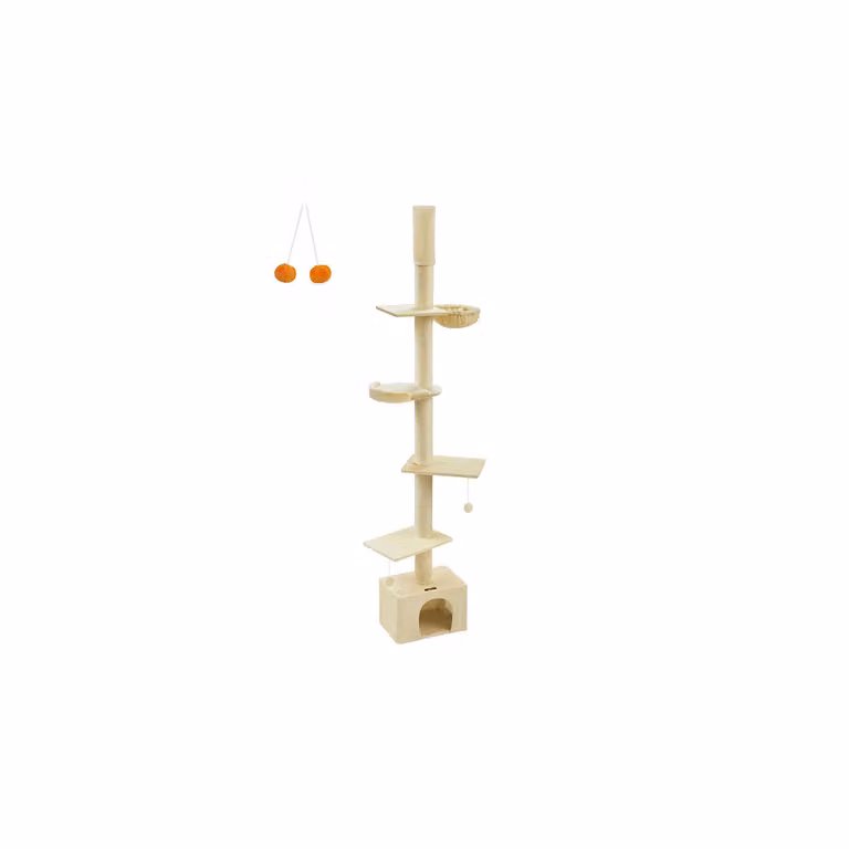 Albero per Gatti da Pavimento a Soffitto di Altezza, Beige