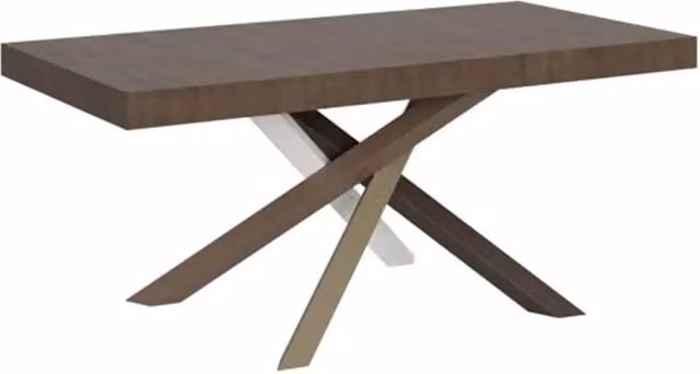 Tavolo allungabile Volantis Itamoby colore noce e gambe multicolore L: 120/380 cm, P: 90 cm