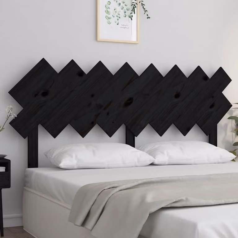 Testiera per Letto vidaXL in Legno Massello di Pino Nero L: 159,5 cm, P: 3 cm, H: 80,5 cm