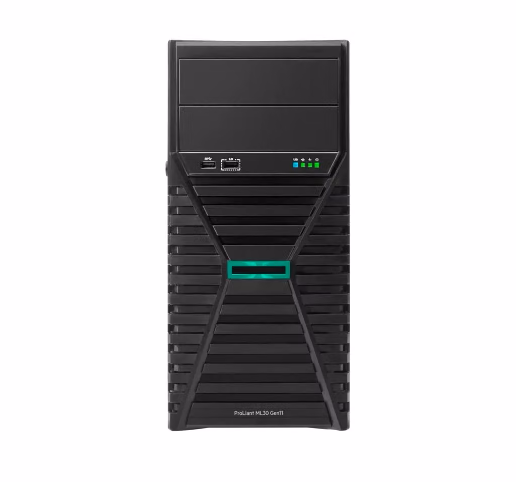 Server HPE ML30 Gen11 con processore E2434, 32GB RAM, 2x 480GB SATA SFF e alimentatore da 800W, colore nero, P71387-425 – 2