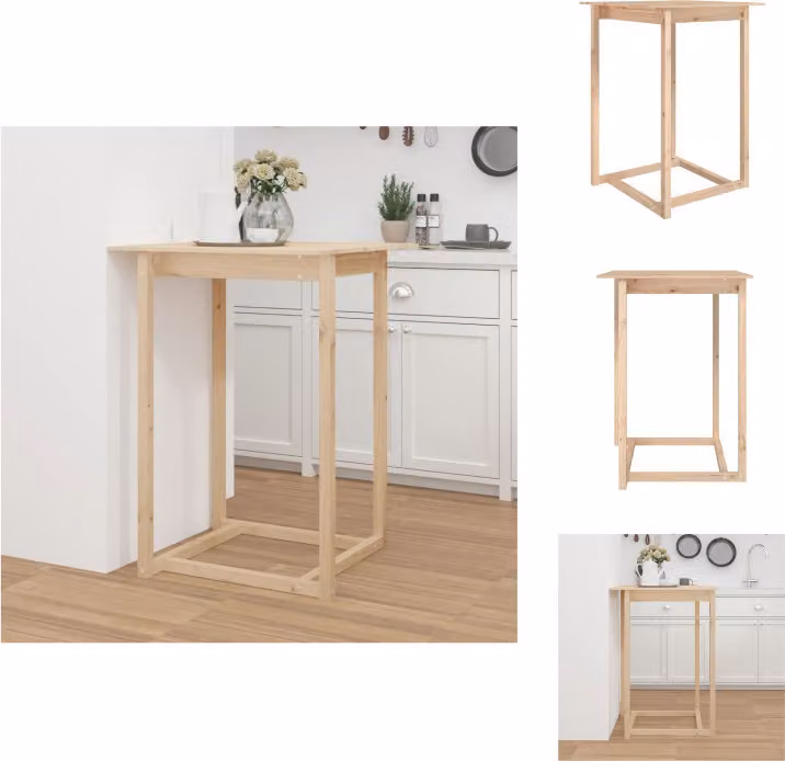 vidaXL Tavolo da bar 80x80x110 cm in legno di pino massiccio - Tavoli da pranzo