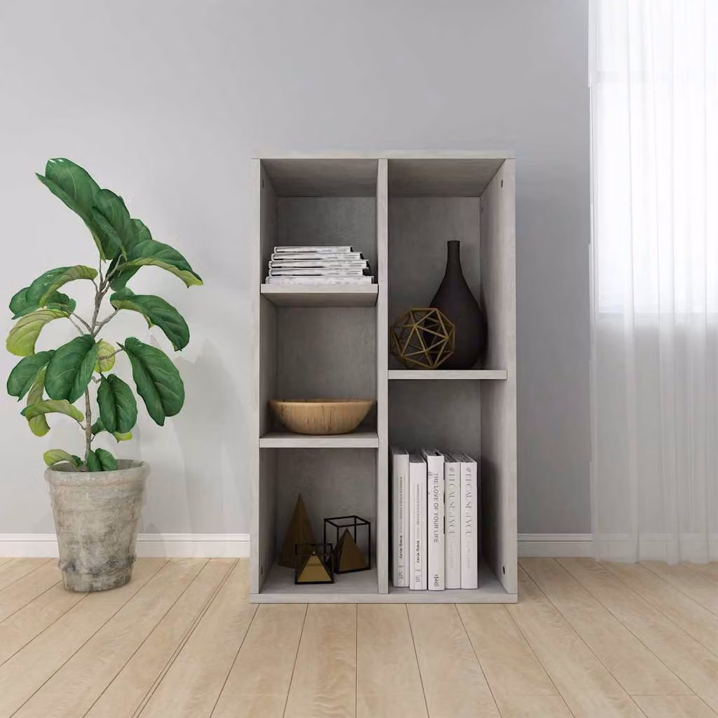 Libreria/Credenza vidaXL in Legno Multistrato e MDF Grigio, L 50 cm x P 25 cm x H 80 cm