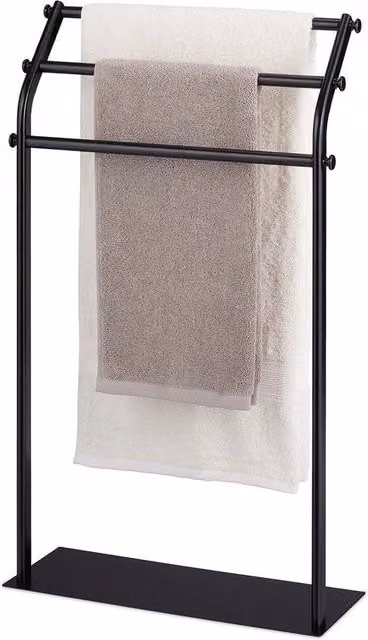 Asciugamani da bagno con 3 stanghe HBD: 86 x 51 x 19 cm asciugamani da bagno da appendere antiscivolo in bagno in acciaio nero scala per asciugamani