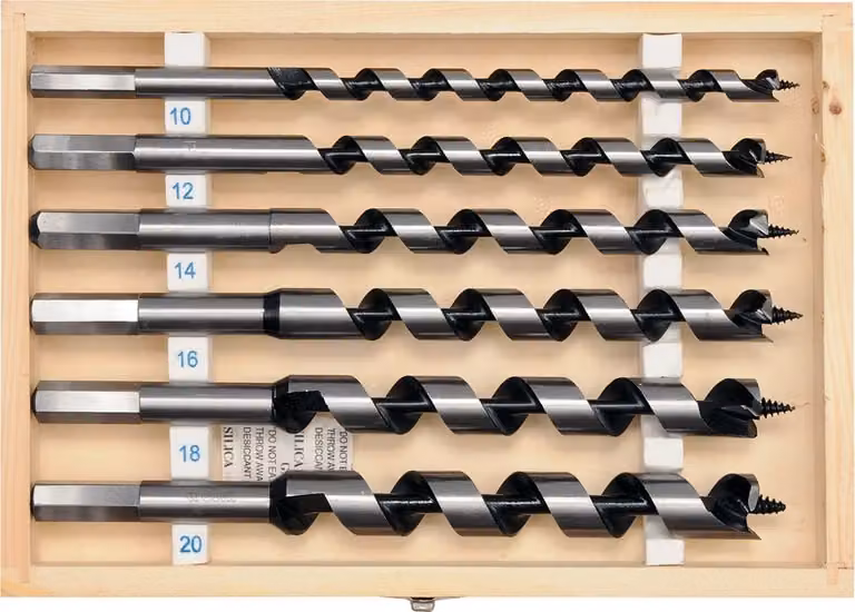 Set di punte per legno a forma di serpente 10,12,14,16,18,20 lunghezza 230 mm