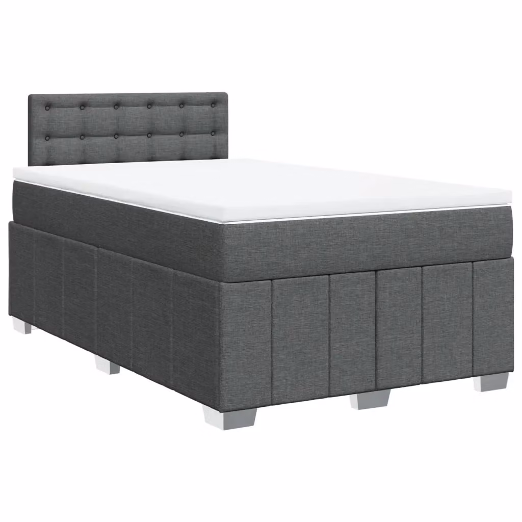 Letto Ibrido vidaXL con Giroletto a Molle e Materasso in Tessuto Grigio e Bianco L/P/H: 120 x 190 x 100,5 cm – 2