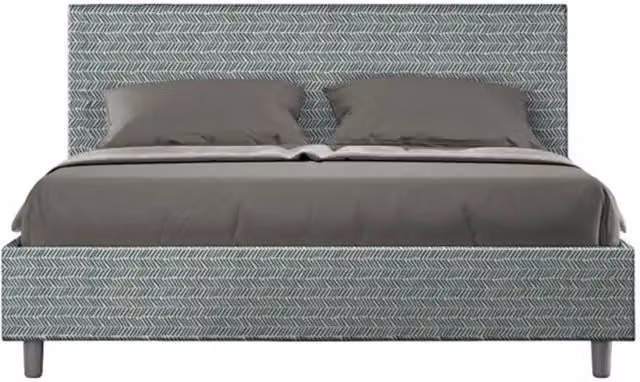 Letto matrimoniale con contenitore a doppia alzata imbottito Adele Ityhome colore azzurro L/P: 160 x 200 cm