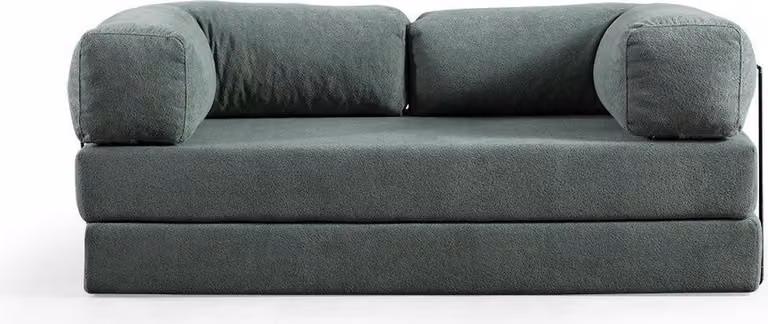 Hanah Home, Via Con - Green, divano letto a 2 posti, verde, 100% poliestere, 200 x 100 x 80 cm