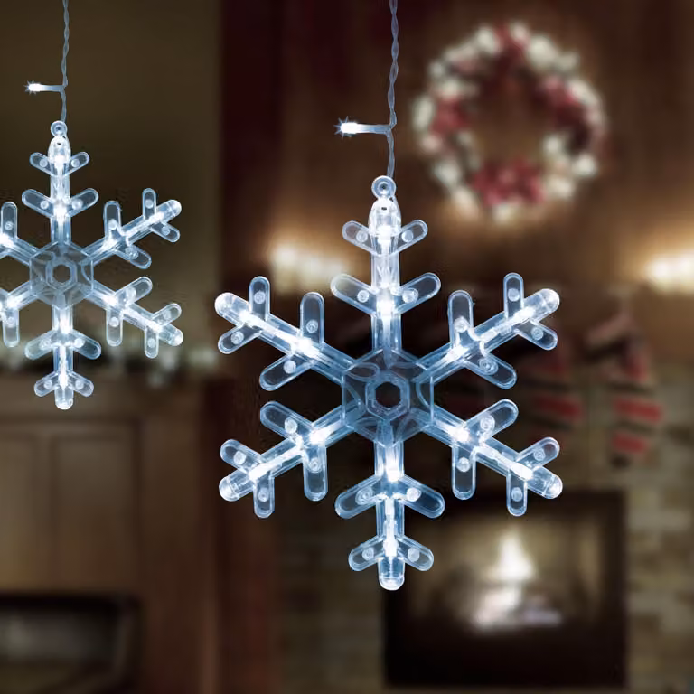 Tenda luminosa a LED a forma di fiocco di neve, dimensioni 3 x 0,75 m, 224 LED bianchi freddi, grado di protezione IP44