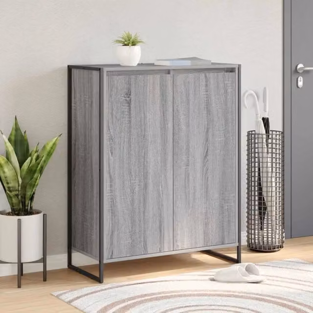 Mobile per scarpe con porta-Scarpiera Grigio Sonoma 79 x 36 x 100 cm