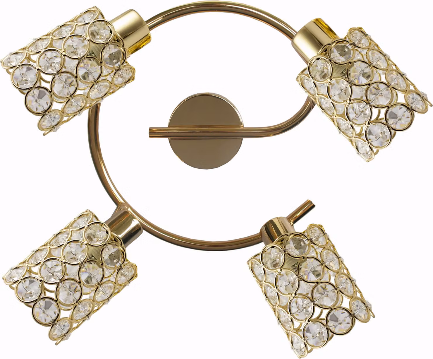 Lampada da soffitto YORK in ottone 4xG9x40W con cristalli, dimensioni: 17x44x44 cm, IP20, Candellux