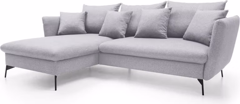 FURNLUX Divano angolare Viton Grigio e Nero 258cm / Colore principale: Grigio / Dimensioni: 258 x 91 x 167 cm