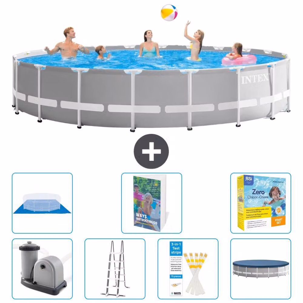 Struttura per piscina a forma di prisma - 610x132 cm - composta da 6 elementi - modello S546
