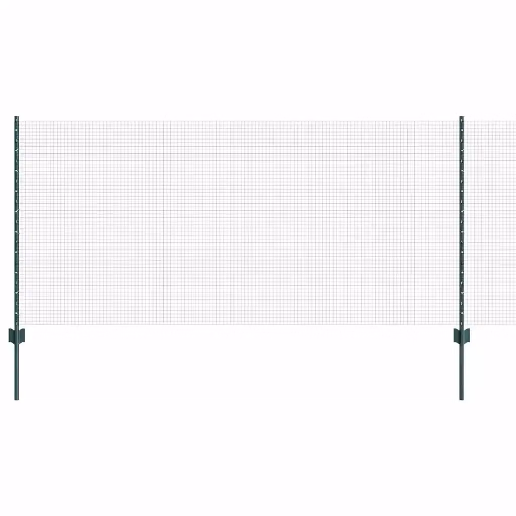 Recinzione in rete saldata con pali vidaxl in acciaio e PVC, colore verde, modello a doppia maglia per installazione interrata – 2