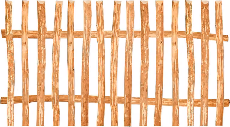 Recinzione da giardino in legno, altezza 120 x larghezza 180 cm, distanza tra le doghe 7-9 cm, kit di montaggio