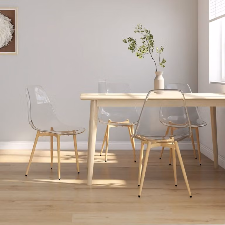 The Living Store Sedie da pranzo 4 pz. PET trasparente