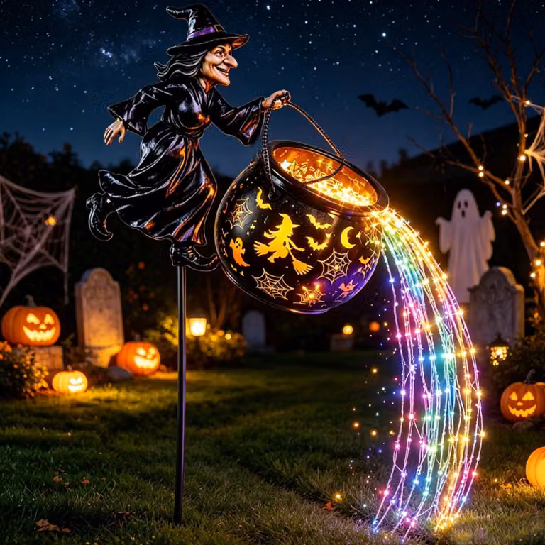 Lanterna a energia solare a tema Halloween – lampada LED per esterni, decorazione per il giardino
