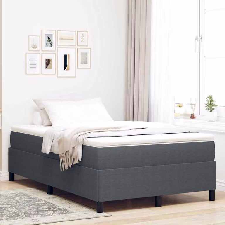 Maison Exclusive - Letto boxspring grigio scuro 120 x 190 cm in velluto a coste